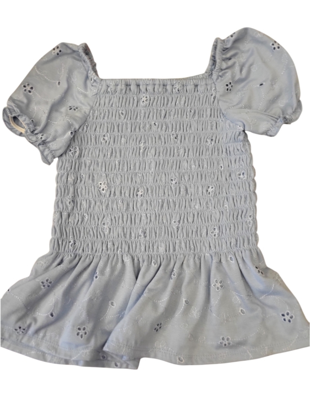 Speechless Kids Top With Eyelet Lace Fabric Smocked Bodice And Peplum Size Small